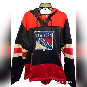 Rebook New York Randgers hockey 🏒 hoodie face off collection sz Large